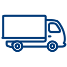 Icon eines Transportfahrzeugs als Symbol für die Größe des Fahrzeugs