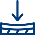 Icon mit Pfeil und fester Oberfläche, Symbol für Stabilität